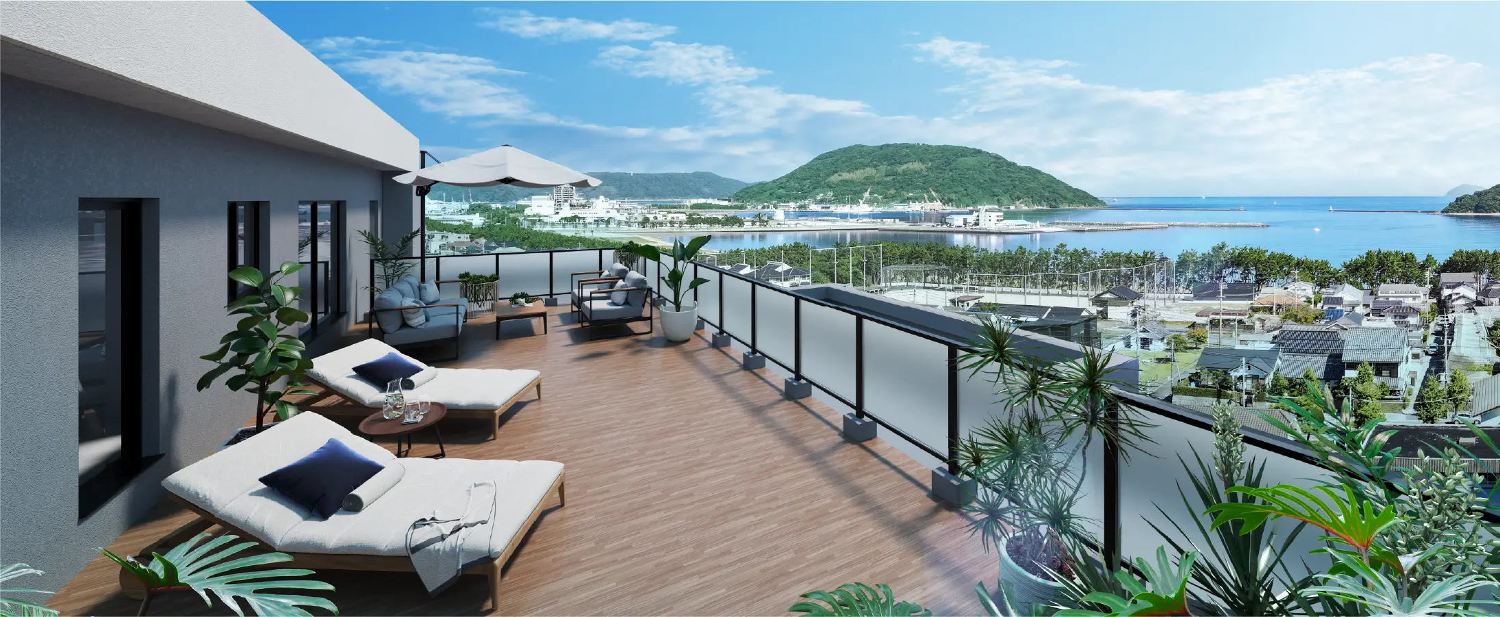 部屋のバルコニー