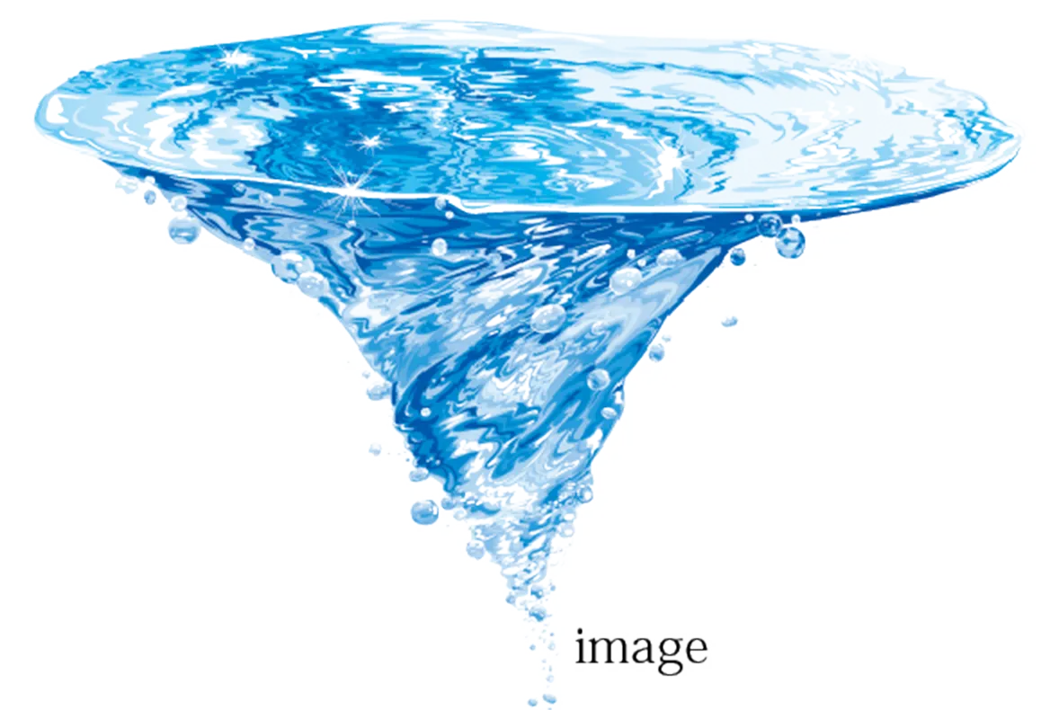 超節水トイレの水流のイメージ