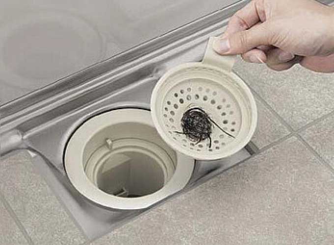 カンタン着脱＆ヘアキャッチャー付排水口