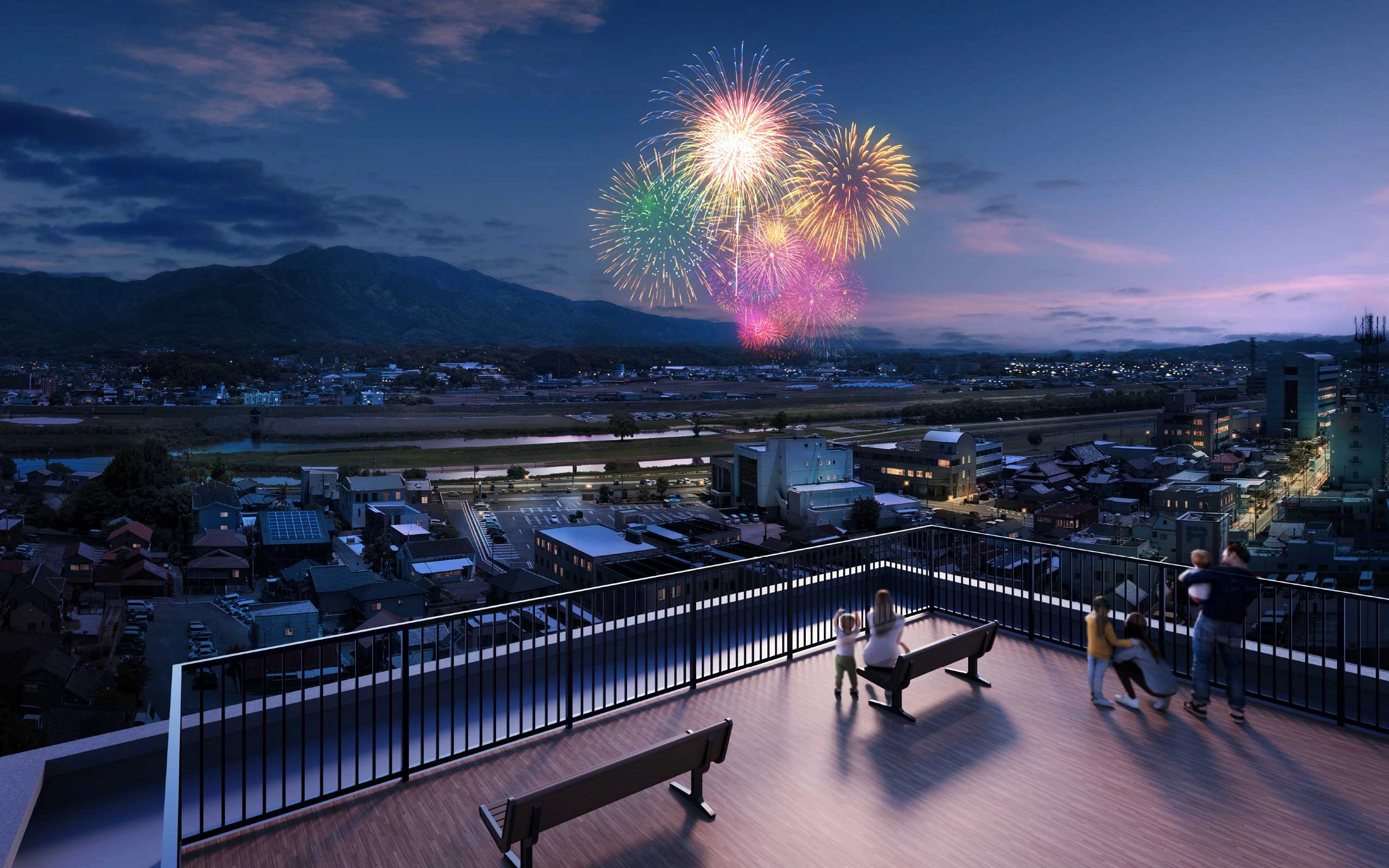 直方市エリア空撮