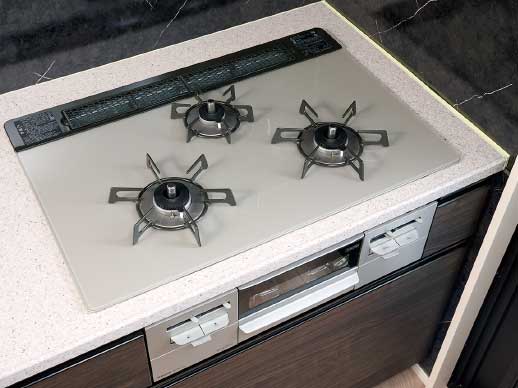 3口ガラストップコンロ