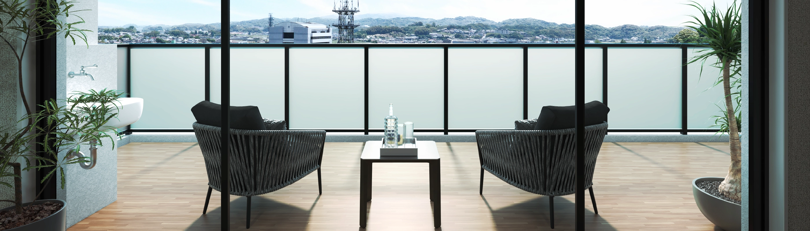 椅子・バルコニー・眺望