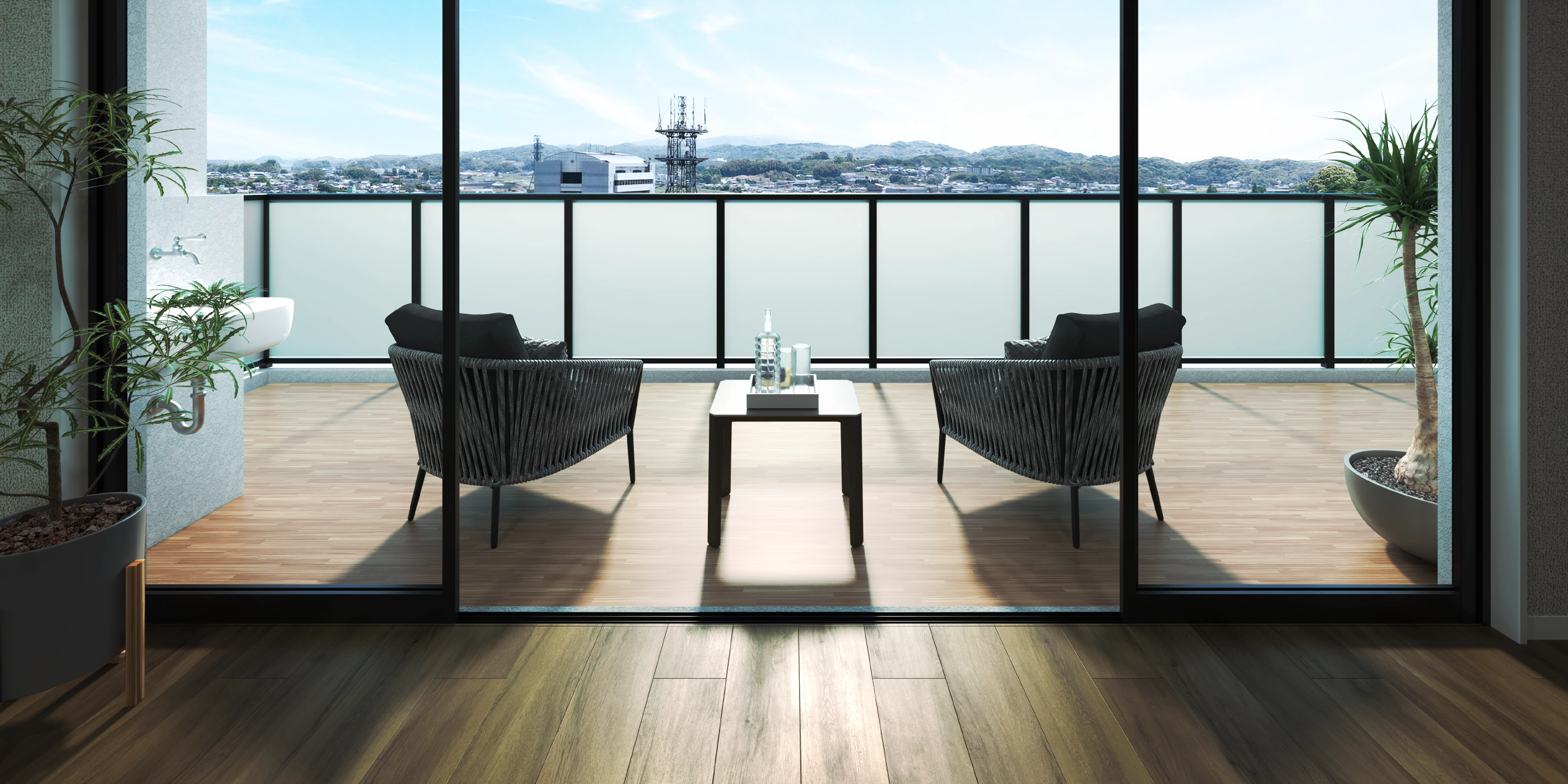 椅子・バルコニー・眺望