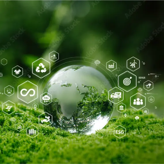 緑色をベースに、エコロジーをイメージした写真